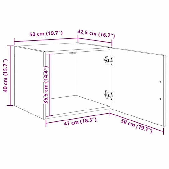 vidaXL Ντουλάπι Μπάνιου 50x42.5x40cm Δρυς