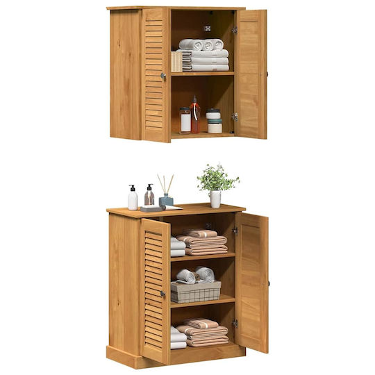 vidaXL Cabinet de baie L67.5xA34xÎ80cm Maro