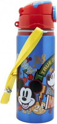 Water Bottle Kids Water Bottle Mickey Aluminium with Straw Blue 730ml
