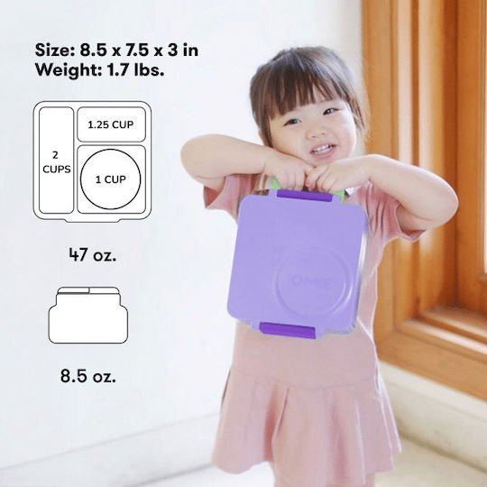 Omie Omiebox Plastic Kids' Food Container Lilac