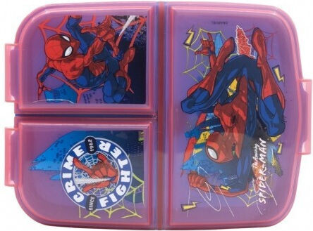 Пластмасово детско контейнерче за храна Spiderman Многоцветен