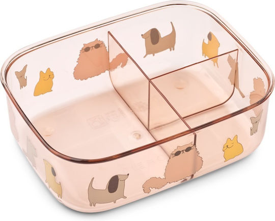 Liewood Food Container Compartments Arthur Tritan Cats Dogs Sandy 900ml