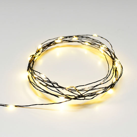20 Lights LED 2m. Warm White Battery in String 1pcs