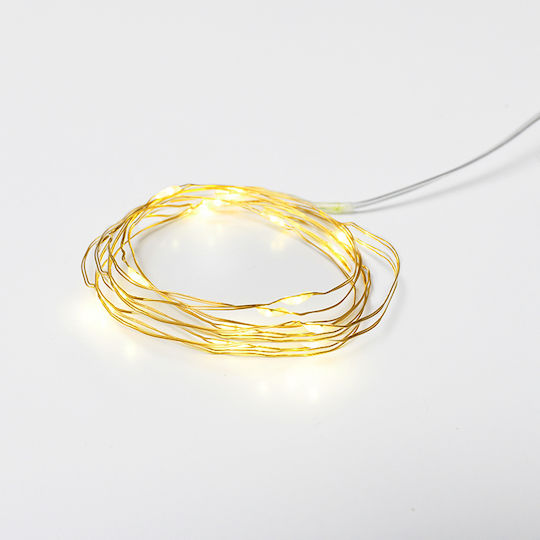 20 Lights LED 2m. Warm White Battery in String 1pcs