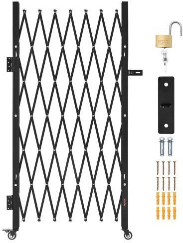 Vevor Πόρτα Σκύλου από Μέταλλο σε Μαύρο Χρώμα 180 x 161εκ.