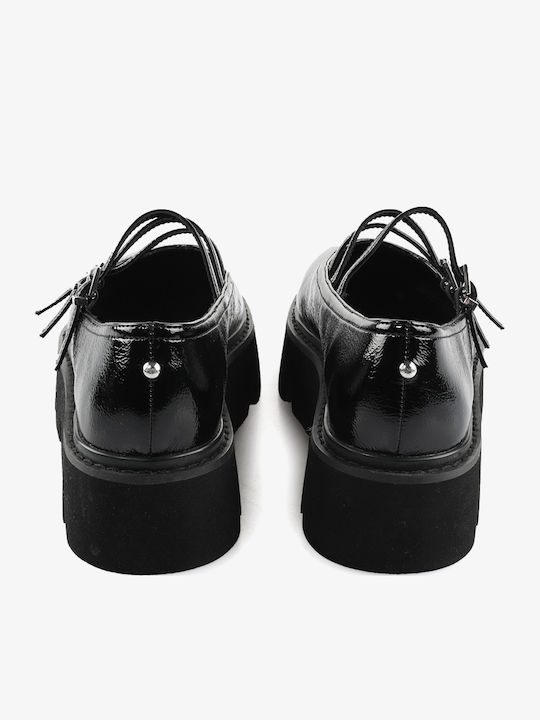 Leather Women's Moccasins in Black Color