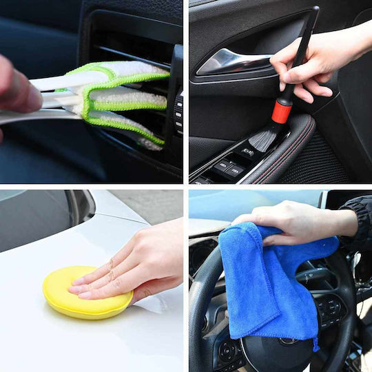 vidaXL Perii de Curățare pentru Materiale plastice pentru interior - Tabloul de bord Auto 14buc