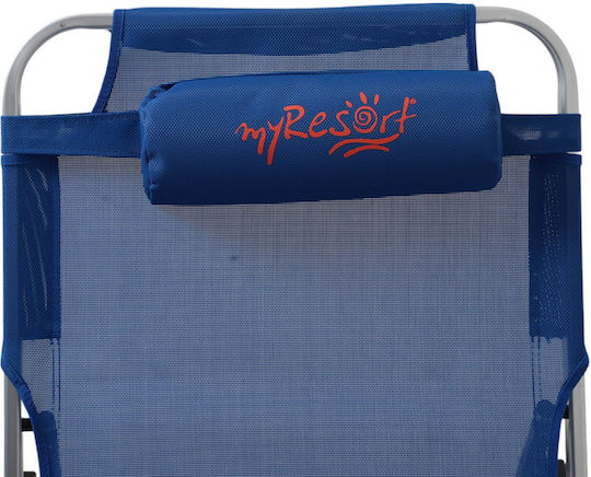 Campus Foldable Aluminum Beach Sunbed Blue 190x58x30cm