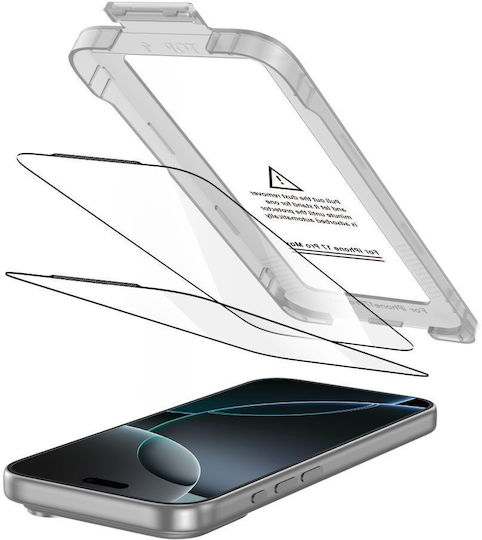 Tech-Protect Quick Set+ Стъклен Протектор Full Face (iPhone 18 Pro Max / 17 Pro Max / 16 Pro Max)