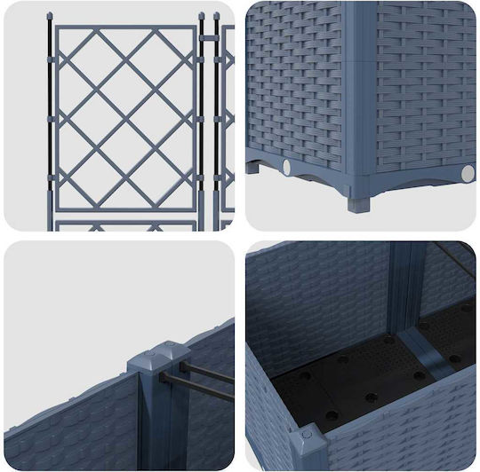 Garden Planter Pergola 3 Pcs Grey 80x80x143 cm