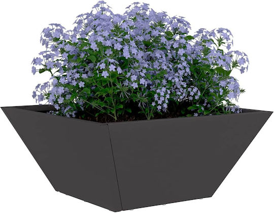 Vidaxl Μεταλλική Γλάστρα Μαύρη Μέταλλο 35 X 35 X 15 Cm Ανθεκτική Μαύρο