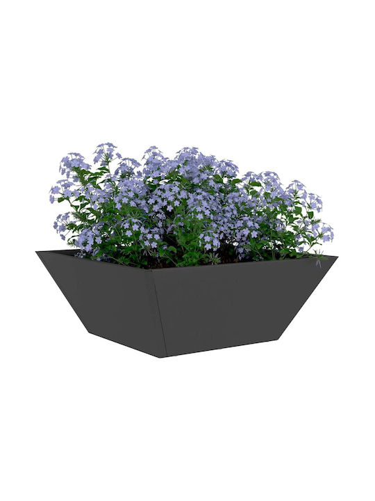 Vidaxl Metallpflanzgefäß Schwarz Metall 40 x 40 x 15 cm Langlebig Schwarz