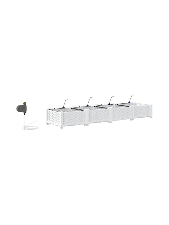 Garden Planters Drainage System 4 Pcs White