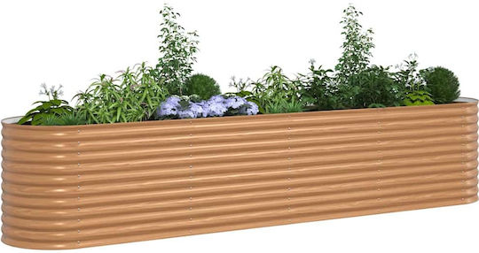 vidaXL Метална Бронзова Кутия За Саксии 400x80x81см