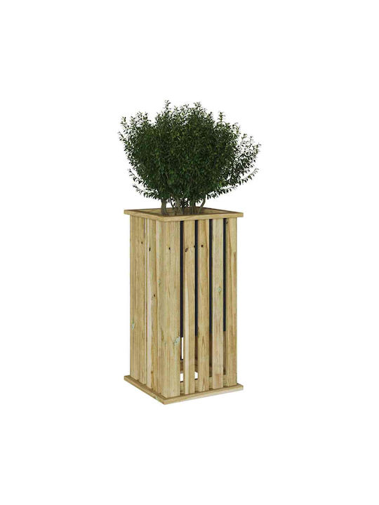 vidaXL Саксия За Цветя Дървена Кафява 33x33x65см