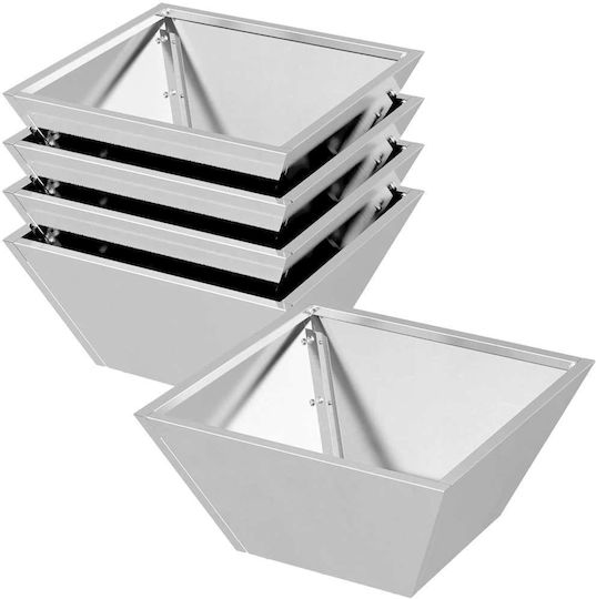 vidaXL Set 5 Metallische Pflanzgefäße Silber 35x15cm