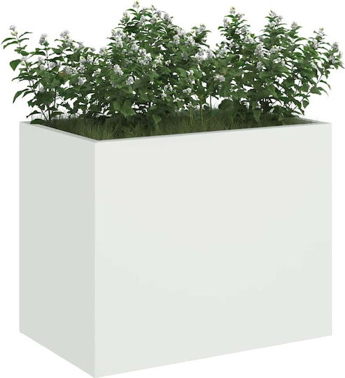 vidaXL Γλάστρα Μεταλλική Λευκό 50x32x40εκ.