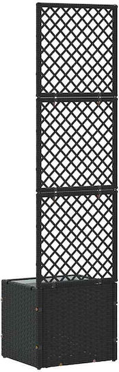 vidaXL Пластмасова Черна Кутия За Саксии 35x30x135см