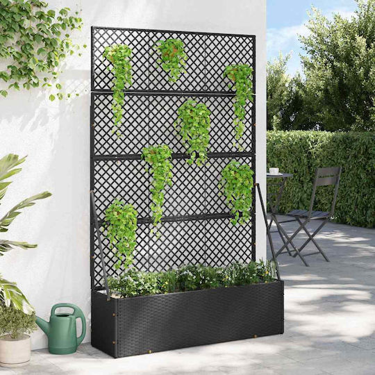 vidaXL Plastic Planter Box Black 105x30x170cm