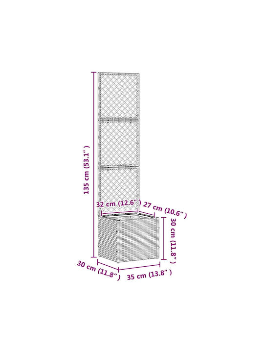 vidaXL Planter Box Din Plastic Negru 35x30x135 cm