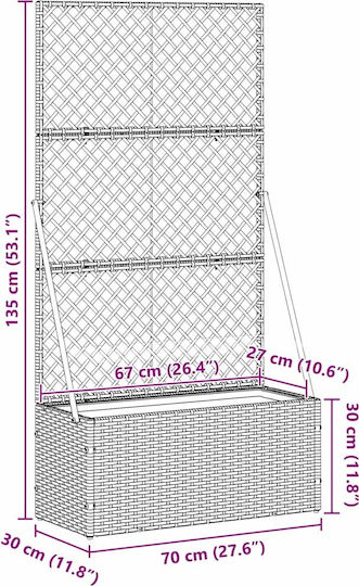 vidaXL Ζαρντινιέρα Πλαστική Μαύρη 30εκ.