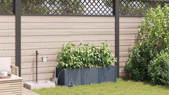 Garden Planters Watering System 3 Pieces Light Gray