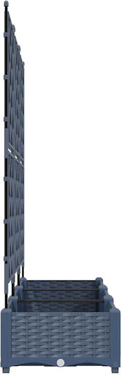 Градински комплект саксии 3 броя сиви 120x40x125.5 см
