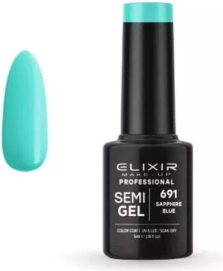 Elixir Semi Gel Ημιμόνιμο Βερνίκι Νυχιών Sapphire Blue 691 5ml