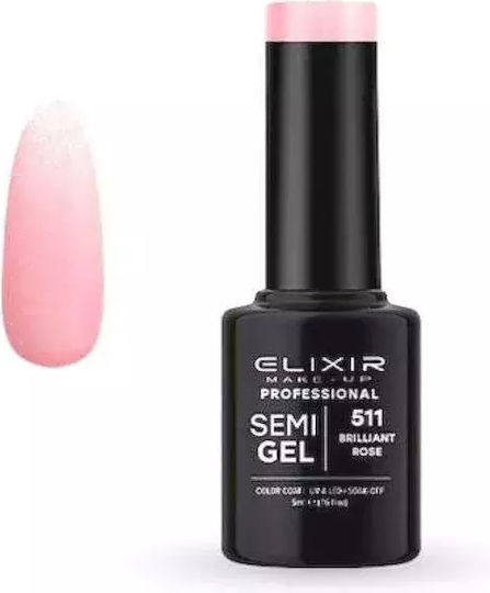 Elixir Semi Gel Ημιμόνιμο Βερνίκι Νυχιών 511 Brilliant Rose 5ml
