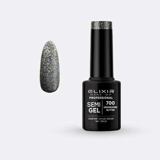 Elixir Semi Gel Хибриден Лак за Нокти 700 Unspecified с Glitter 5мл 1бр