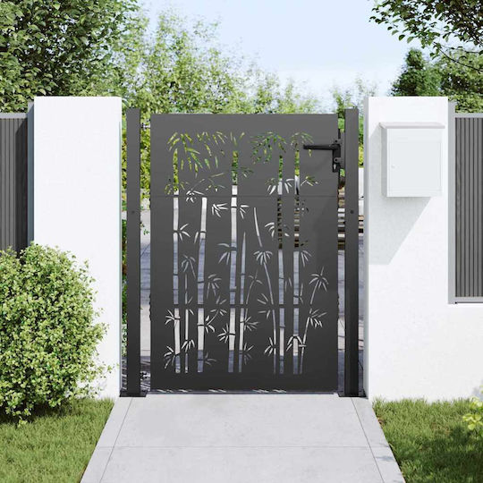 vidaXL Poartă de Gard din Bambus în Culoarea Negru 1.25x1.05m