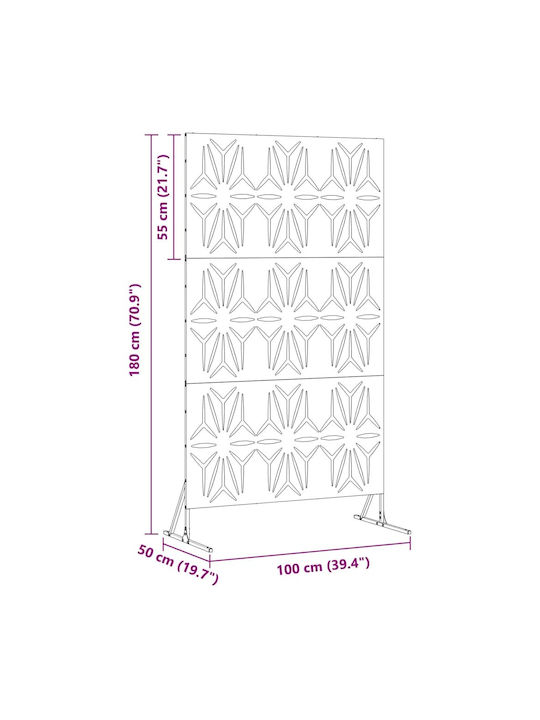 vidaXL Διακοσμητικό Παραβάν Μεταλλικό 100x180cm