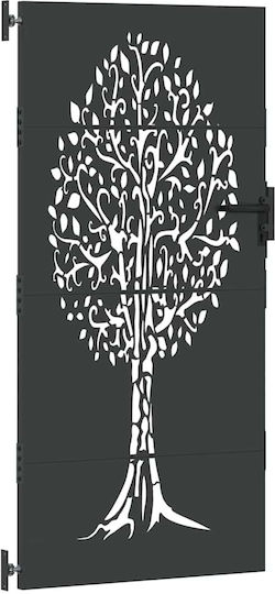 vidaXL Metallic Garden Gate in Black Colour 2x1m