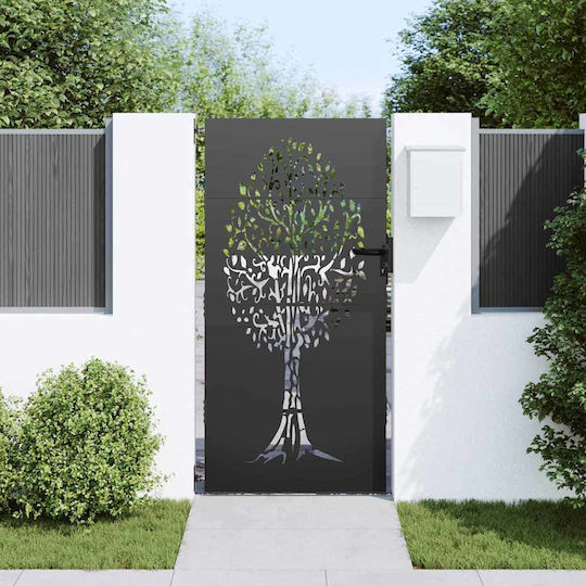 vidaXL Metallic Garden Gate in Black Colour 2x1m
