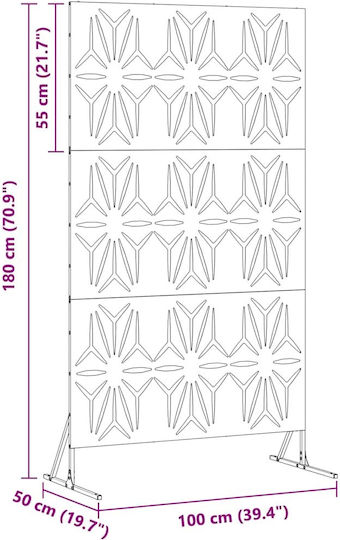 vidaXL Metal Room Divider with 1 Panel 100x180cm