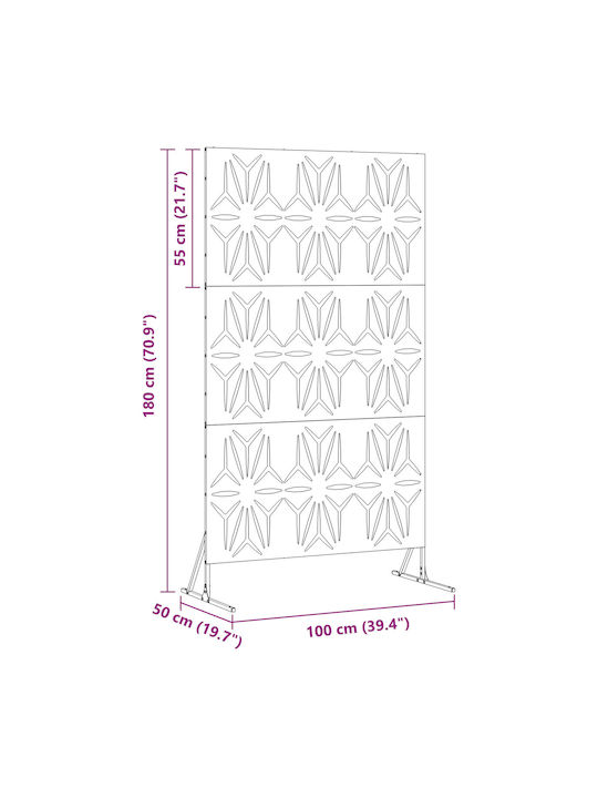 vidaXL Separatoare De Cameră Metalic Cu 1 Foaie 100x180cm