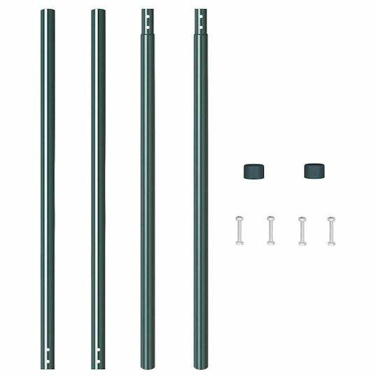 vidaXL Träger für Gartenzaun aus Stahl 130cm 2Stück Green