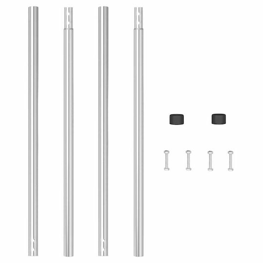 vidaXL Garden Fencing Material 2pcs Silver