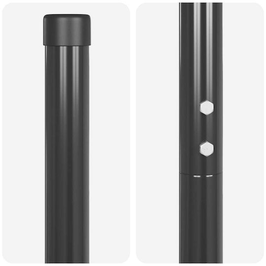 vidaXL Träger für Gartenzaun aus Stahl 130cm 2Stück Gray