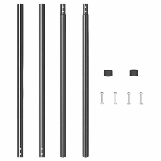 vidaXL Träger für Gartenzaun aus Stahl 130cm 2Stück Gray