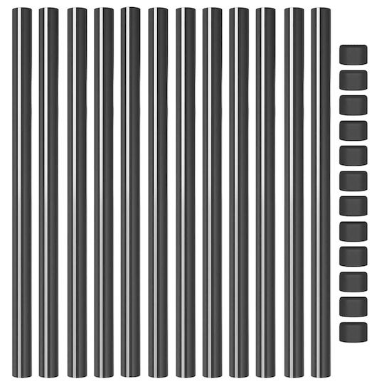 vidaXL Träger für Gartenzaun aus Stahl 70cm 12Stück Gray