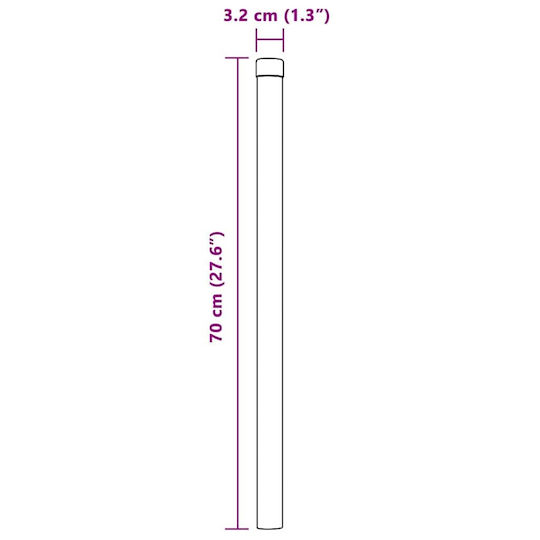 vidaXL Träger für Gartenzaun aus Stahl 70cm 12Stück Gray