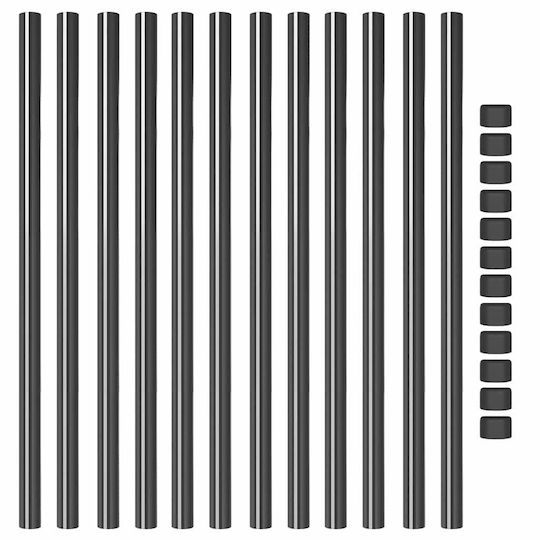 vidaXL Garden Fencing Material 12pcs Gray