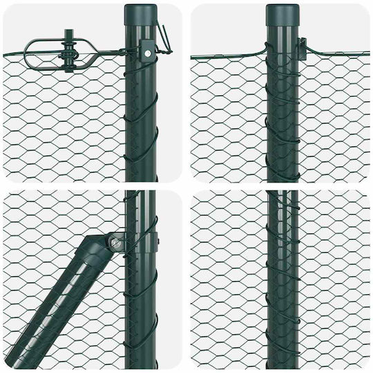 vidaXL Material pentru Împrejmuire Grădină din Oțel 50x50buc 1buc Green