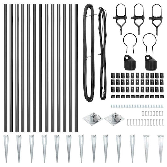 vidaXL Garden Fencing Material 13pcs Gray