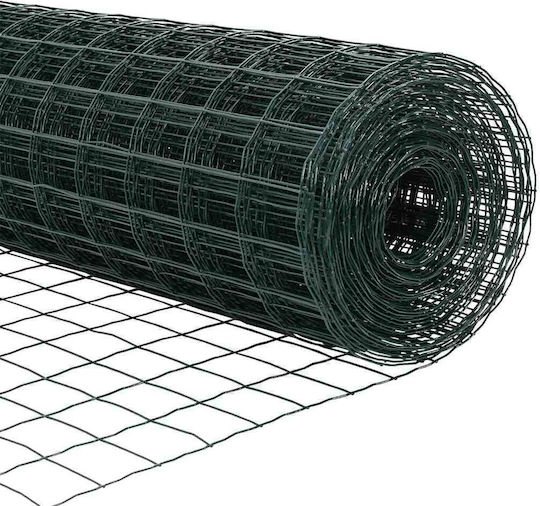 vidaXL Ситова мрежа Галванизирано Подредба Зелен 0.6x25м