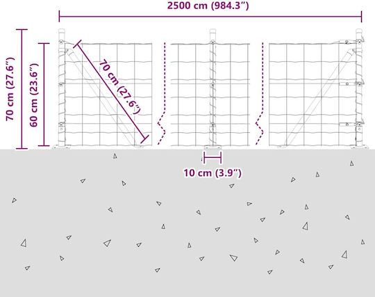 vidaXL Ситова мрежа Галванизирано Зелен 0.6x25м