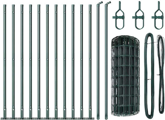 vidaXL Plasă de sârmă Galvanizat Module Verde 0.6x25m