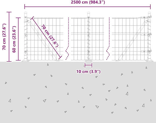 vidaXL Plasă de sârmă Galvanizat Module Verde 0.6x25m