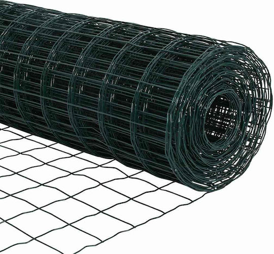 vidaXL Συρματόπλεγμα Γαλβανιζέ Σετ Πράσινο 0.6x25m